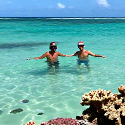 Caribbean Holidays, January Couples Holidays, Couple snorkelling in clear turquoise water off Aruba, colourful fish, coral and bright tropical sunshine