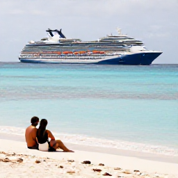Caribbean Holidays, January Cruises, A couple enjoying a calm Bermuda beach and turquoise sea during a mild January afternoon