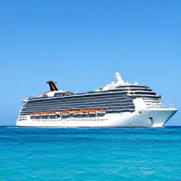 Caribbean Holidays, January Cruises, A modern cruise ship sailing through bright turquoise Caribbean waters beneath a clear January sky