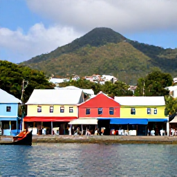 Caribbean Holidays, January Cruises, Visitors exploring Kingstown waterfront in Saint Vincent, with colourful buildings, local stalls and lush mountain scenery