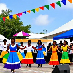 Caribbean Holidays, January Culture, Colourful January cultural festival in Charlotte Amalie, St Thomas, with local musicians, dancers and island decorations
