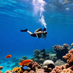 Caribbean Holidays, January Diving, A diver descending through clear tropical water beside Dominica&rsquo;s volcanic coastline in January, with colourful reef fish and soft sunlight