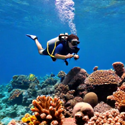 Caribbean Holidays, January Diving, A diver exploring a colourful coral reef in clear turquoise water around the British Virgin Islands in January