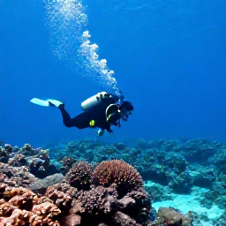 Caribbean Holidays, January Diving, Scuba divers exploring a clear coral reef beside Grand Cayman in bright January sunshine