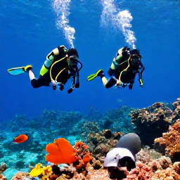 Caribbean Holidays, January Diving, Scuba divers exploring a colourful Caribbean reef in clear January water around Saint Martin and Sint Maarten