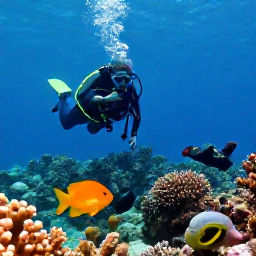 Caribbean Holidays, January Diving, Scuba divers viewing coral reefs and tropical fish near Bequia and the Tobago Cays in the Grenadines