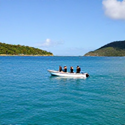 Caribbean Holidays, January Diving, Small dive boat carrying scuba divers across calm turquoise Caribbean water near St Thomas in January
