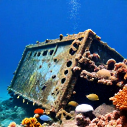 Caribbean Holidays, January Diving, The RMS Rhone shipwreck underwater near Salt Island, covered in coral and surrounded by tropical fish