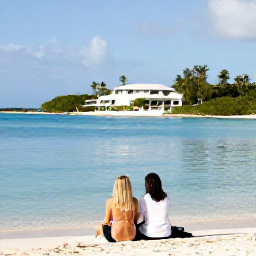 Caribbean Holidays, January Escapes, Adults relaxing beside a calm turquoise sea at an elegant Turks and Caicos resort in January