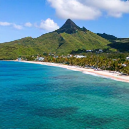 Caribbean Holidays, January Escapes, Aerial view of Saint Kitts and Nevis with turquoise sea, green volcanic hills and a quiet sandy beach