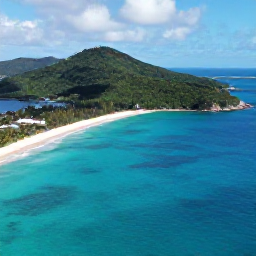 Caribbean Holidays, January Escapes, Aerial view of turquoise Caribbean water, green British Virgin Islands and a white-sand beach in bright January sunshine