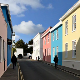 Caribbean Holidays, January Family Holidays, A family exploring the pastel-coloured streets and historic buildings of Hamilton, Bermuda, on a sunny winter day