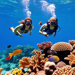 Caribbean Holidays, January Family Holidays, A family snorkelling near colourful coral and friendly tropical fish in the clear waters of Grand Cayman