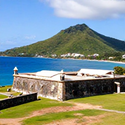 Caribbean Holidays, January Festivals, Historic Fort Charlotte overlooking the sea and green hills of Saint Vincent on a bright January day