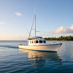 Caribbean Holidays, January Fishing, A bright January morning on a Puerto Rico fishing boat, calm blue Caribbean water, tropical coastline in the distance
