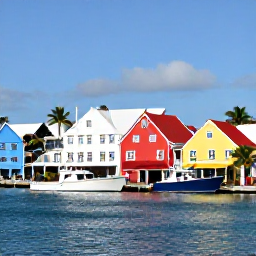Caribbean Holidays, January Fishing, Colourful waterfront marina in Charlotte Amalie, St Thomas, with fishing boats, palm trees and bright Caribbean buildings under a clear January sky