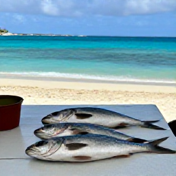 Caribbean Holidays, January Fishing, Freshly caught fish being prepared at a simple seaside table overlooking the Caribbean, Saint Martin holiday setting, natural daylight