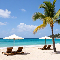 Caribbean Holidays, January Getaway, A relaxed adults-only beachfront resort on Saint Martin or Sint Maarten in January, with turquoise sea, white sand, sun loungers and palm trees