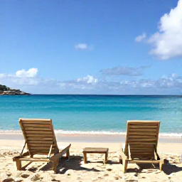 Caribbean Holidays, January Getaway, Quiet adults-only beach on Saint Martin with two sun loungers, turquoise sea and soft January sunshine