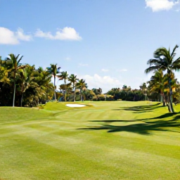Caribbean Holidays, January Golf Holidays, The Royal Turks and Caicos Golf Club surrounded by tropical greenery and bright January sunshine