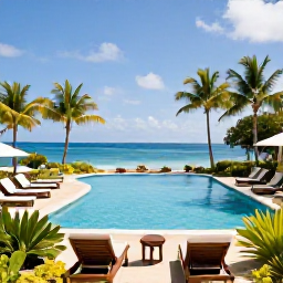 Caribbean Holidays, January Grenada, Elegant all-inclusive resort in Grenada with a swimming pool, tropical gardens, sun loungers and views towards the Caribbean Sea