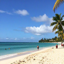 Caribbean Holidays, January Grenada, Sunny Grand Anse Beach in Grenada with turquoise water, palm trees and relaxed holidaymakers in January