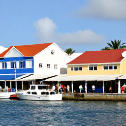 Caribbean Holidays, January Holidays, A lively waterfront in Philipsburg, Sint Maarten, with colourful buildings, boats, shops and visitors exploring on a bright day