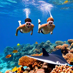 Caribbean Holidays, January Honeymoons, Couple snorkelling above colourful coral reef near Stingray City in the Cayman Islands, clear blue Caribbean water and tropical fish
