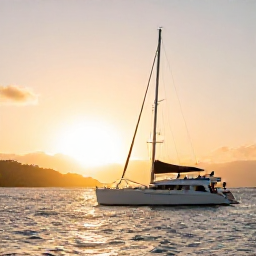 Caribbean Holidays, January Honeymoons, Romantic sunset sailing trip with a couple on a catamaran off the coast of Saint Martin and Sint Maarten