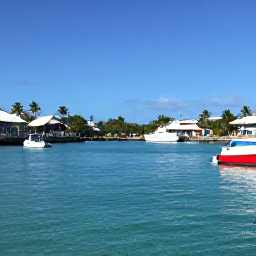 Caribbean Holidays, January in Tortola, Sunlit harbour in Road Town, Tortola, with colourful boats, palm trees and clear Caribbean water in January