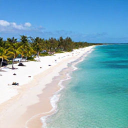 Caribbean Holidays, January Instagram Hotspots, Aerial view of Grace Bay Beach in January, bright turquoise water, white sand, palm trees and a clear blue sky in the Turks and Caicos Islands