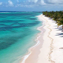 Caribbean Holidays, January Instagram Hotspots, Aerial view of Punta Cana coastline in January, turquoise Caribbean water, white sand beach, palm trees, bright natural light
