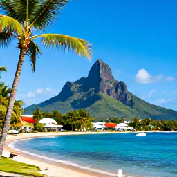 Caribbean Holidays, January Instagram Spots, Colourful waterfront view of Charlestown, Nevis, with palm trees, boats and Nevis Peak in the background