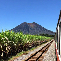 Caribbean Holidays, January Instagram Spots, Scenic railway journey passing green sugar cane fields and volcanic hills on Saint Kitts under a clear January sky