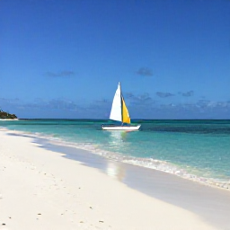 Caribbean Holidays, January Island Hopping, A peaceful Exuma beach with powder-white sand, turquoise water, a small sailing boat and bright winter sunshine