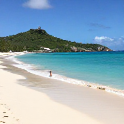 Caribbean Holidays, January Island Hopping, A peaceful white-sand beach on St John with turquoise water, green hills and a snorkeller near the shore