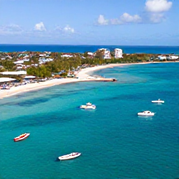 Caribbean Holidays, January Island Hopping, Aerial view of Saint Martin and Sint Maarten coastline, turquoise Caribbean water, sandy beaches and small boats in bright January sunshine