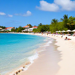 Caribbean Holidays, January Luxury, Clear turquoise water and white sand beach at Anse Marcel or Orient Bay, visitors relaxing under umbrellas, Saint Martin Caribbean landscape