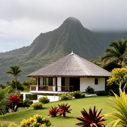 Caribbean Holidays, January Luxury Holidays, A secluded luxury villa on a green mountainside in Saba, with misty peaks, tropical plants and a panoramic Caribbean view in January