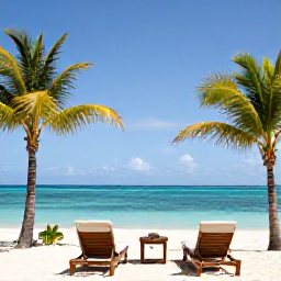 Caribbean Holidays, January Luxury Holidays, A stylish luxury resort overlooking calm turquoise Caribbean water on Bonaire in January, with sun loungers, palms and a clear blue sky