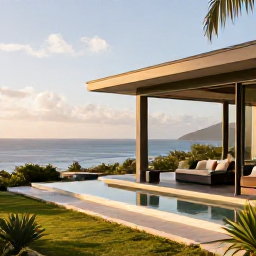 Caribbean Holidays, January Luxury Holidays, A stylish luxury villa overlooking the Caribbean Sea on Montserrat in warm January sunshine