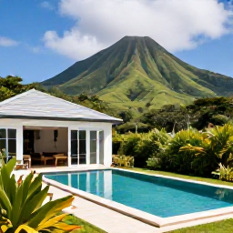 Caribbean Holidays, January Luxury Holidays, An elegant Montserrat villa with private pool, tropical garden and views towards green volcanic hills