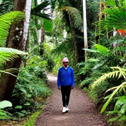 Caribbean Holidays, January Luxury Holidays, Green rainforest trail and waterfall on Saint Vincent, with a local guide leading visitors through tropical vegetation