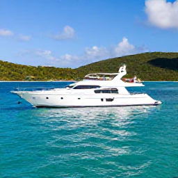 Caribbean Holidays, January Luxury Holidays, Luxury sailing yacht cruising between green British Virgin Islands in clear turquoise water on a sunny January day