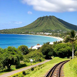 Caribbean Holidays, January Luxury Holidays, Scenic luxury island excursion in Saint Kitts, historic railway, green volcanic landscape and Caribbean coastline
