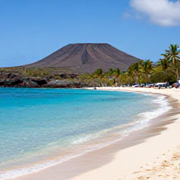 Caribbean Holidays, January Luxury Holidays, Visitors exploring a quiet Montserrat beach with clear turquoise water, volcanic landscape and palm trees