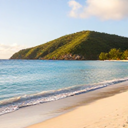Caribbean Holidays, January Nature Holidays, A quiet tropical beach in Virgin Islands National Park on St John in January, with turquoise water, green hills and soft morning sunlight