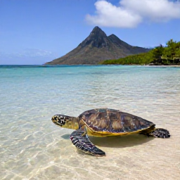 Caribbean Holidays, January Nature Holidays, A sea turtle swimming in clear shallow water beside a quiet Caribbean beach in the US Virgin Islands