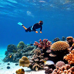 Caribbean Holidays, January Nature Holidays, A snorkeller above a colourful coral reef in calm Caribbean water near St John, with tropical fish and a sandy seabed