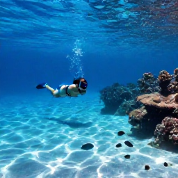 Caribbean Holidays, January Nature Holidays, A snorkeller exploring a clear Caribbean reef near a sandy bay in the United States Virgin Islands, with colourful fish and coral visible underwater